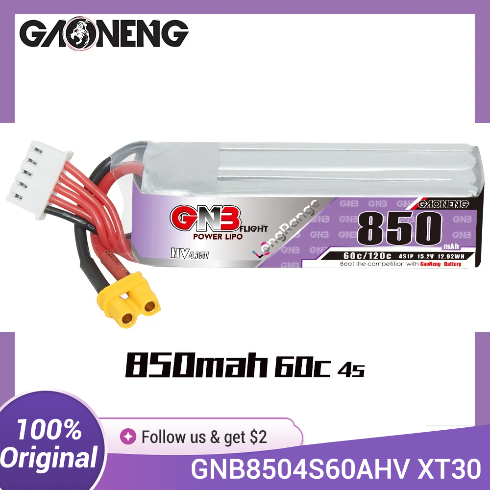 Drone Battery Connector - GAONENG GNB LiPo Battery 850mAh 4S